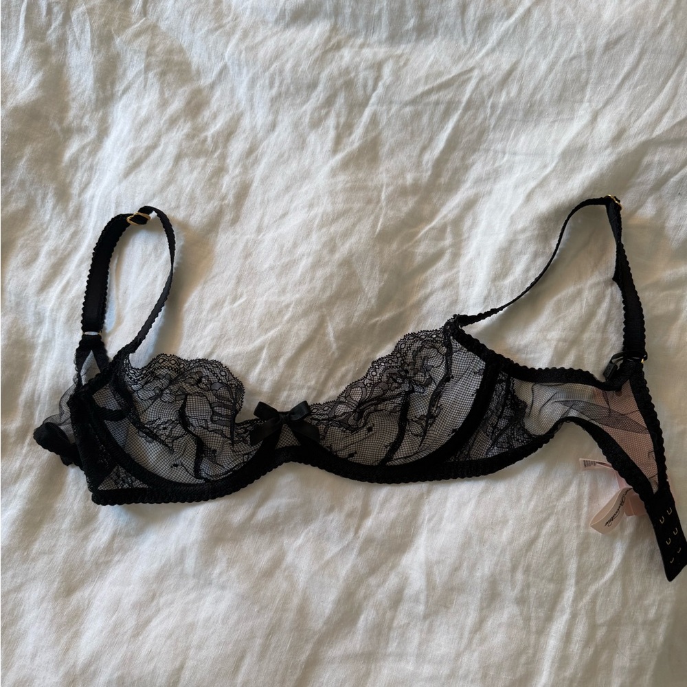 Agent Provocateur Black Sheer Lace Underwire Bra 32D